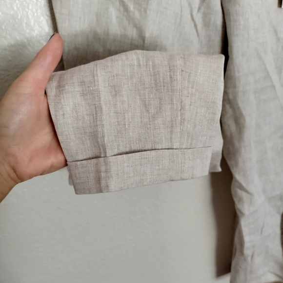 NWT Hubert Gasser linen crop pants lagenlook sz 8/M/44 - Picture 3 of 11